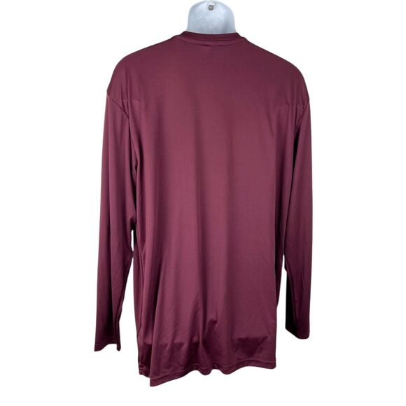 BAW Long Sleeve Shirt Men XL Burgundy Dry Fit Athletic Performance Xtreme-Tek - Picture 2 of 11